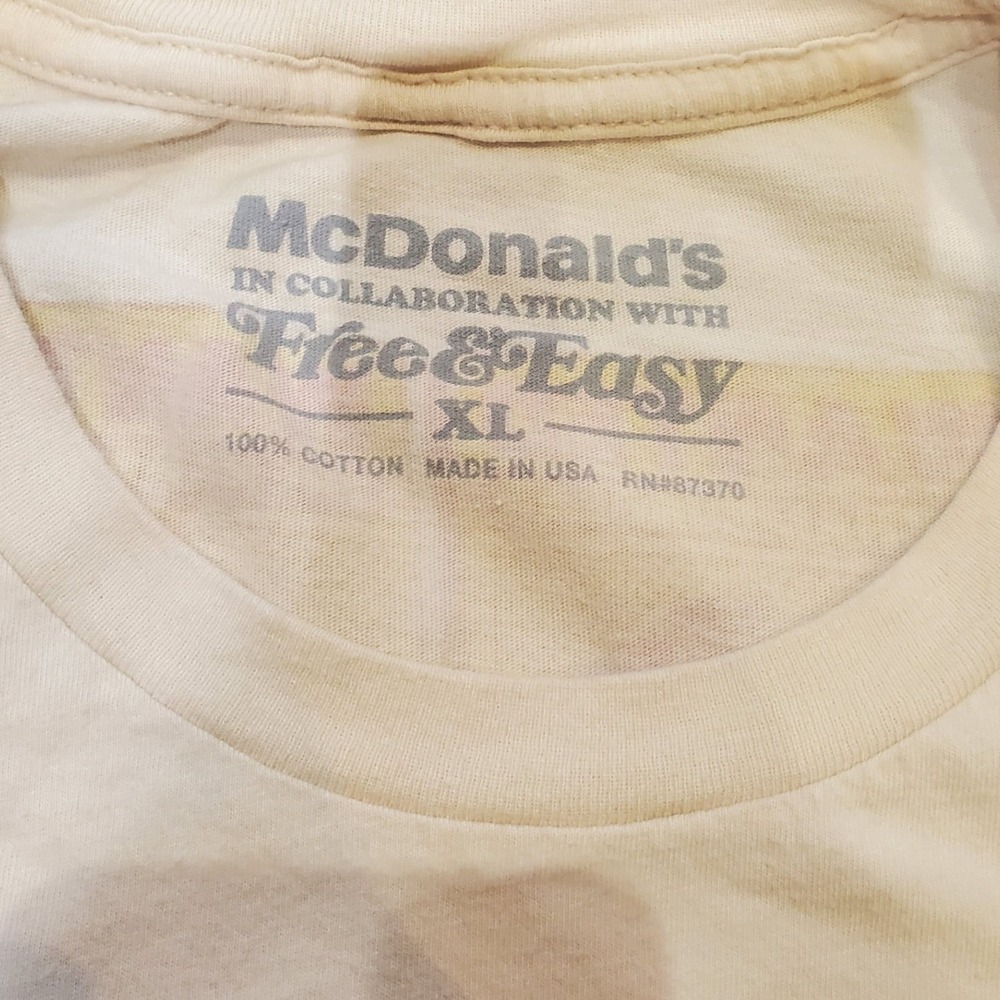 Camp McDonald's Hamburglar x Free & Easy SS Tee Natural Ivory Retro Unisex XL - Picture 5 of 5